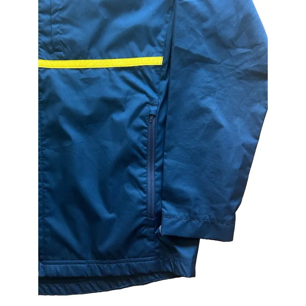 Adidas Michigan Wolverines Windbreaker Jacket Men Size Lg Full Zip Blue/Yellow
